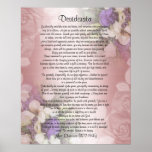 Les desiderata "ont désiré des choses", prose sur  posters