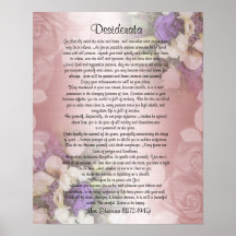 Les desiderata "ont désiré des choses", prose sur  posters