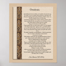Les desiderata "ont désiré la conception de Brown  Posters