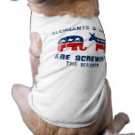 Les éléphants et les ânes vissent les masses - fan t-shirts pour chien