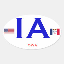 Les ETATS-UNIS style européen OvalSticker de l'Iow Adhésif