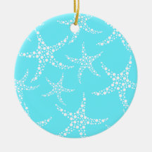 Les étoiles de mer modèlent dans la turquoise et l décoration pour sapin de noël