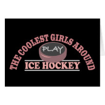 Les filles les plus fraîches autour du hockey sur  cartes de vœux