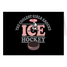 Les filles les plus fraîches autour du hockey sur  carte de vœux