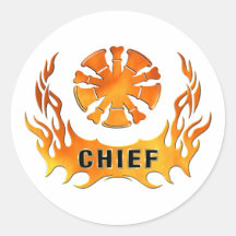 Les flammes du chef adhésifs ronds