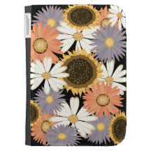 Les fleurs d'art numérique allument la caisse foli coques clavier kindle