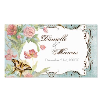 Les Fleurs Peony Rose Tulip Floral Flowers Wedding Business Card Template by AudreyJeanne