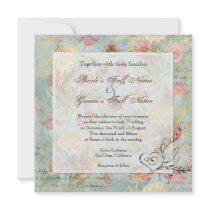 Les Fleurs Peony Rose Tulip Floral Flowers Wedding Personalized Invite