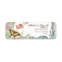 Les Fleurs Peony Rose Tulip Floral Flowers Wedding Return Address Labels