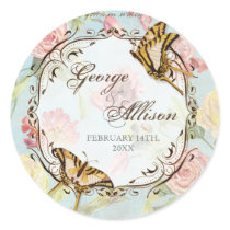 Les Fleurs Peony Rose Tulip Floral Flowers Wedding Sticker