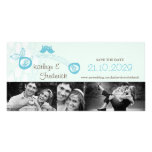 Les hiboux bleus lunatiques sauvent le faire-part  cartes avec photo