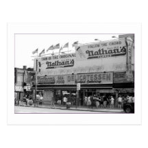 Les hot-dogs de Nathan original (le lapin est., NY Cartes Postales