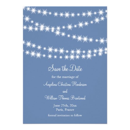Les lumières bleu-clair de scintillement font gagn invitations personnalisables