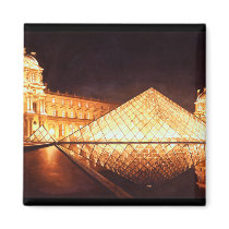 "Les Lumieres du Louvre" Watercolor Art Refrigerator Magnet