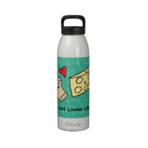 Les macaronis aiment le fromage, bouteille d'eau m
