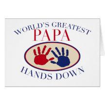 Les meilleures mains de papa vers le bas cartes de vœux