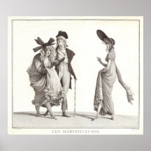 Les Merveilleuses Antique French Fashion Print