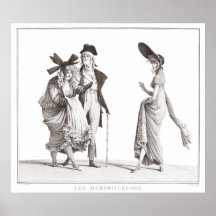 Les Merveilleuses Antique French Fashion Print