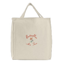 Les papillons sont Fourre-tout librement brodé Sac Brodé