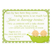 Les pois dans une cosse jumelle l'invitation de ba invitations