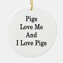Les porcs m'aiment et j'aime des porcs décorations de noël