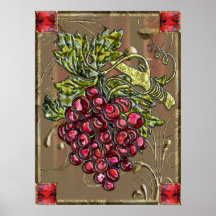 Les raisins rouges ne mettent en rouleau aucun pen poster