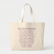 Les règles de la maman de la Chambre Sac En Toile
