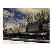 Les Rocheuses et trains, Alberta Canada (photo de  Carte Postale