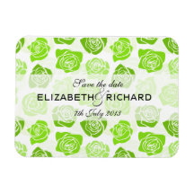 Les roses verts vintages aimant font gagner date" magnet