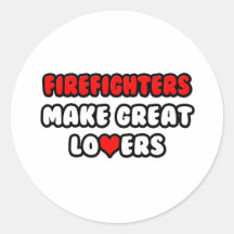 Les sapeurs-pompiers font de grands amants autocollants ronds