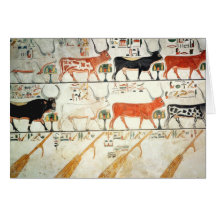 Les sept vaches célestes et le taureau sacré cartes de vœux