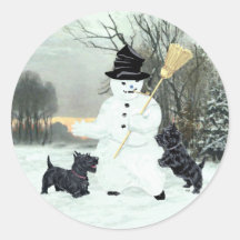 Les terriers écossais construisent un bonhomme de  adhésif
