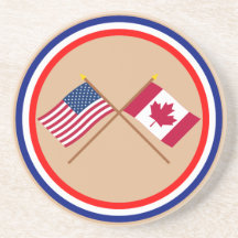 Les USA et drapeaux croisés par Canada Dessous De Verre