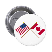 Les USA et drapeaux croisés par Canada Pin's