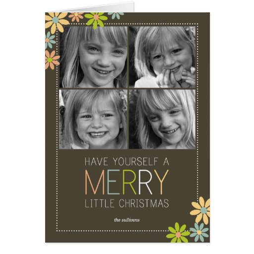 Les vacances fleurissent carte photo de Noël
