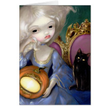 "Les Vampires: Lanterne-Citrouille" Greeting Card