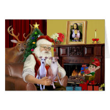 Les whippets de Père Noël Carte De Vœux