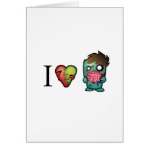 Les zombis des cerveaux I <3 sont partout ! Carte De Vœux