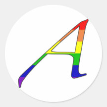 Lesbian and Gay Pride "Scarlet" Letter A Round Stickers