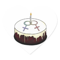 Lesbian Birthday Cake Sticker