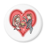 Lesbian Bride & Groom Fridge Magnets