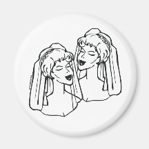 Lesbian Brides Gay Wedding Favours Refrigerator Magnets
