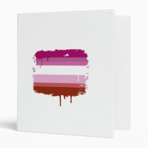 LESBIAN FLAG DRIPPING 3 RING BINDER