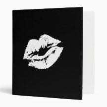 LESBIAN LIPS SYMBOL WHITE 3 RING BINDER
