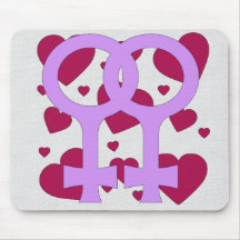 Lesbian Marriage Hearts Mousepads
