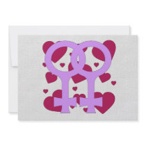 Lesbian Marriage Hearts Personalized Announcement