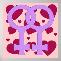 Lesbian Marriage Hearts Print