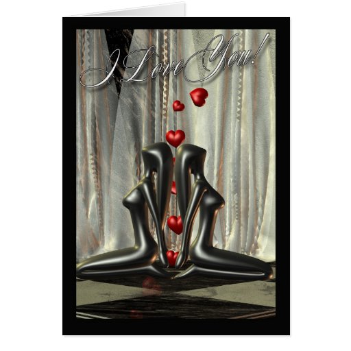 Lesbian Valentine's Day Card Modern Art Sculpture