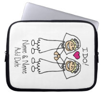 Lesbian Wedding Bridal Laptop Sleeves