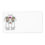 Lesbian Wedding Bridal Shipping Label